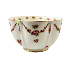 George Jones Crescent China Round Wavy Edge Sugar Bowl Pink Roses