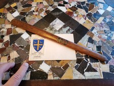 RARE ANTIQUE OXFORD UNIVERSITY /  COLLEGE ARMORIAL PAINTED OAK PAGE TURNER