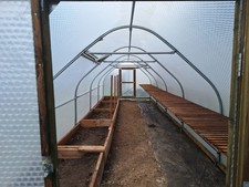 Keder Storm Proof Greenhouse. 10m x 3m Full Length Staging / Raised Beds.
