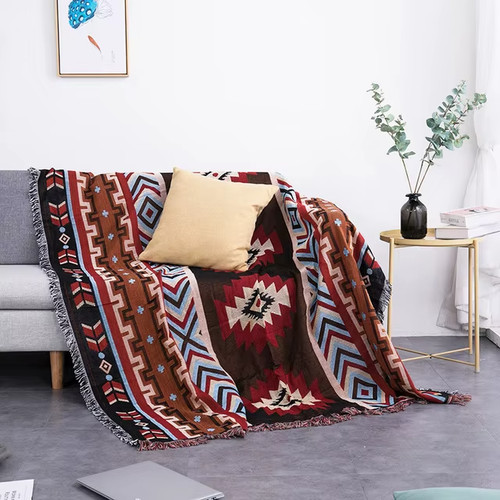 Andean block pattern brown - andean,