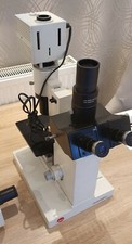 LEITZ DIAVERT PHASE CONTRAST INVERTED BINOCULAR MICROSCOPE