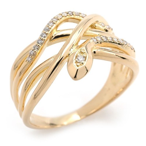 18k yellow gold snake ring - yellow,