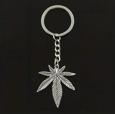 Cannabis Weed Leaf Keychain