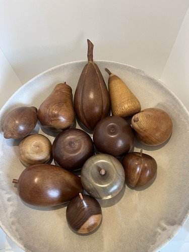 Vintage turned wooden - turned, fruit