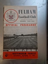 1963/64 Fulham v Nottingham Forest Division One Programme 
