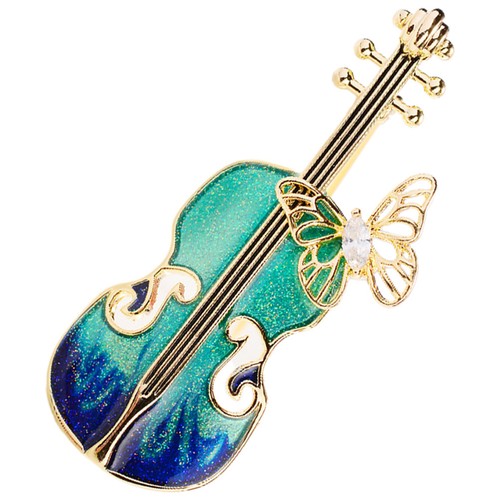 Violin brooch women clothes - brooch,