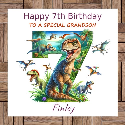 Personalised dinosaur 7th - dinosaur,