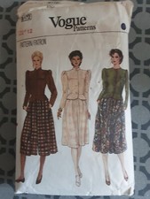 Vintage 1980s Vogue 8172 culottes peplum jacket sewing pattern size 12