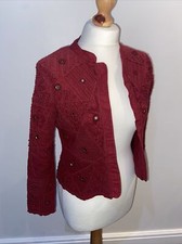 Zara RARE Embroidered Mirror Boho Jacket Size S/M 8-10 Embellished Detail Wow!!