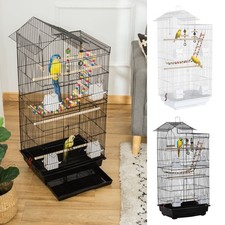PawHut Bird Cage for Budgies Finches Canaries  Steel Frame with Toys Tray Handle