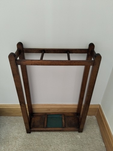 Antique edwardian oak umbrella - antique,