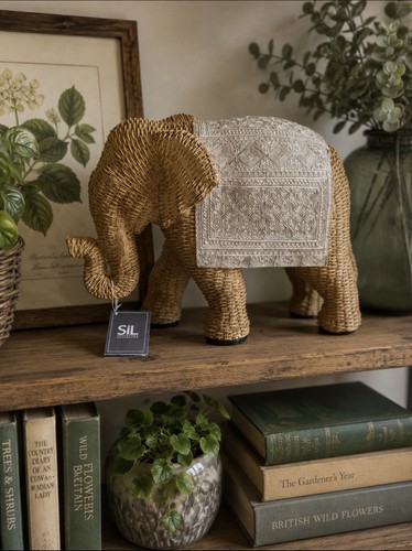 Elephant rattan style ornament - rattan,