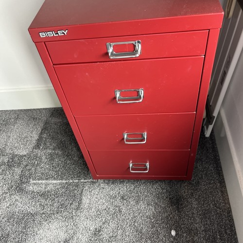 Bisley metal red drawers - red,