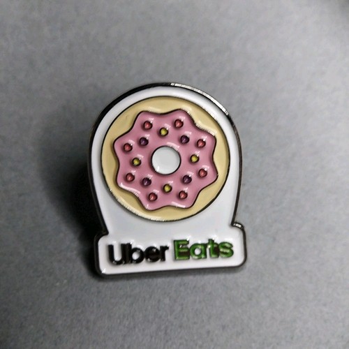Uber eats donut metal lapel - uber,
