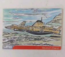 UFO Skydiver RareArt Sketch Card Gerry Anderson One Of A Kind Graham Bleathman 