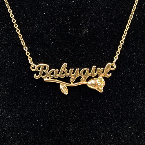 Babygirl necklace gold tone - necklace,