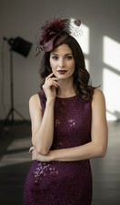 Fascinator  Bespoke Burgundy &