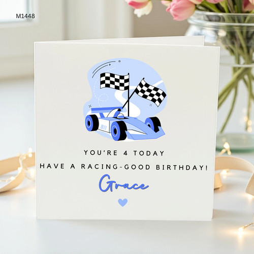 Personalised 4th birthday card - personalised,