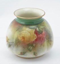 Antique James Hadley Worcester China Hand Painted Rose Vase c.1905