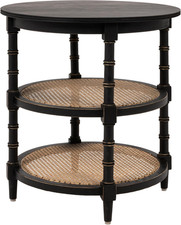 Stylish Black Round Wood Table