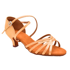 Women's Latin Dance Shoes | Alba | Light Tan Satin | 5.5cm Heel | Size 3.5 (UK)