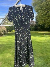 Very Rare Jeff Banks London Vintage 70’s Thirties Style Tea Dress UK 8