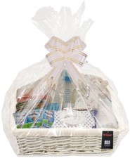 MAKE YOUR OWN HAMPER WICKER WINE FOOD BASKET CELLOPHANE BOW XMAS GIFT SET KIT