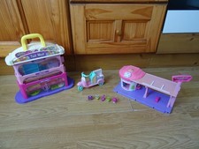 5 x SHOPKINS Toy Figures 1 in High max + Tall Mall 12.5 ins + Drive-in + Scooter