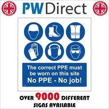 SIGN Correct PPE no job worn