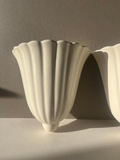 Art Deco Crown Devon Ware Cream Wall Pocket Vase. Wall mounted vase.