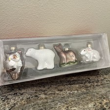 Mini Molded Glass Artic Animals Ornaments