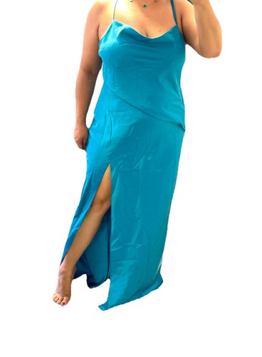 Asos blue satin - satin, slip
