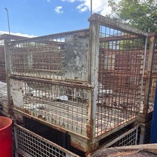 One Large Stackable Pallet Cage Stillage (USED) - Heavy Duty With Door