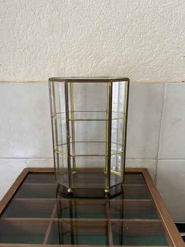 Vintage brass and glass curio - vintage,
