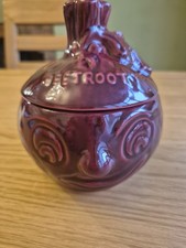 Sylvac Beetroot Face Collectable Pot #4553 with Lid Vintage Retro Kitchen Ware 