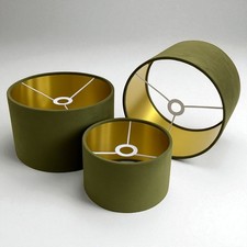 Velvet Lamp Shade High Quilty Shade Ceiling,Table, Floor lampshade Gold Lining.