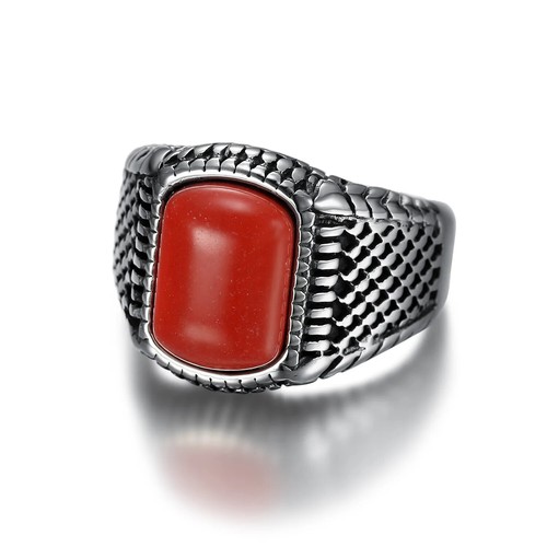 Vintage polished red coral - red, gem