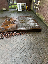 Metal loading bay ramp fork lift truck. 