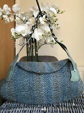 Pancani shoulder bag  Italian small/ medium wool leather trim handbag / 