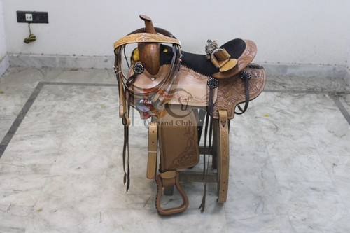 Western leather barrel horse - western,
