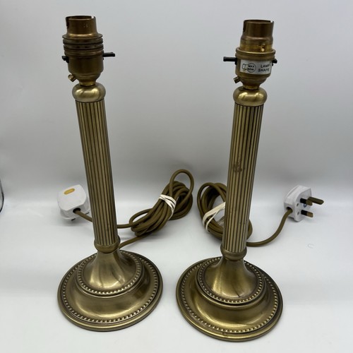 Vintage pair brass lamps - of,