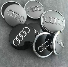 Audi Alloy Wheel Centre Cap Hub Cover x4 Black Grey 69mm 68mm 61mm 60mm A3 A4 A5