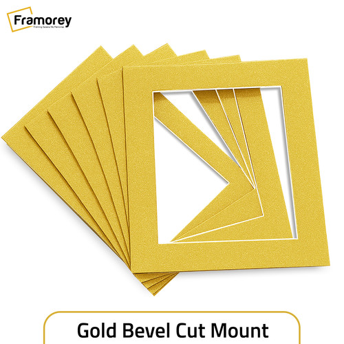 Bevel cut gold mount board - gold,