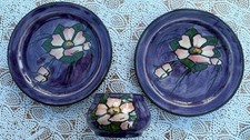 Purple floral side plates &