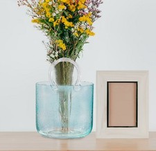 Modern Blue Glass Flower Vase