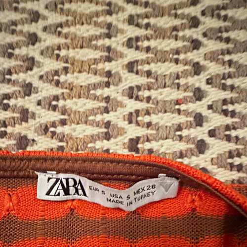 Zara orange brown striped knit - zara,