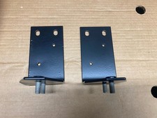 GENUINE LAND ROVER DEFENDER 83-16 SEAT BELT REEL ANCHOR BRACKETS PAIR IN BLACK