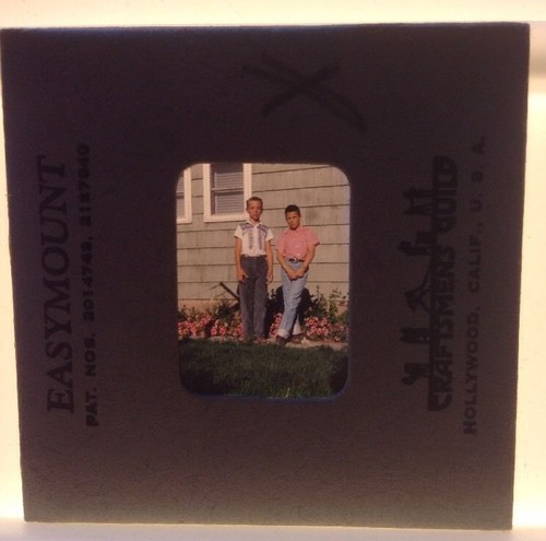 Vtg 40s kodachrome two boys - vtg,