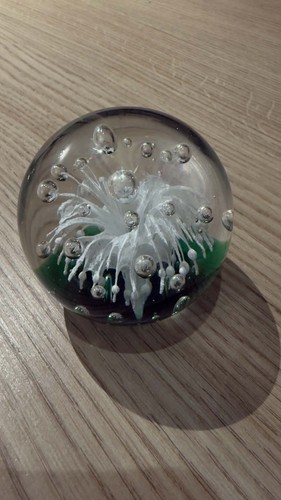 Vintage glass paperweight dome - glass,