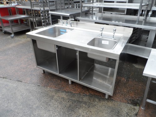 Stainless steel double bowl - stainless,